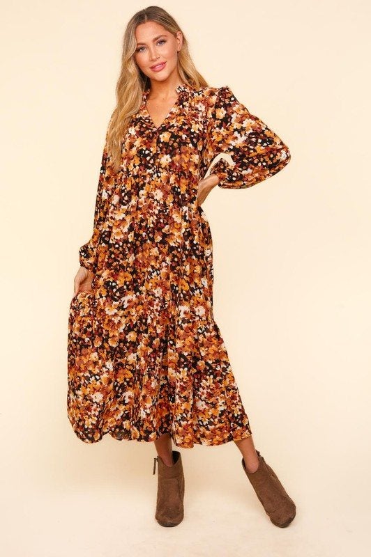 Rustic Floral Print Maxi Dress | Simplicity by Shelyn - The Unique ...