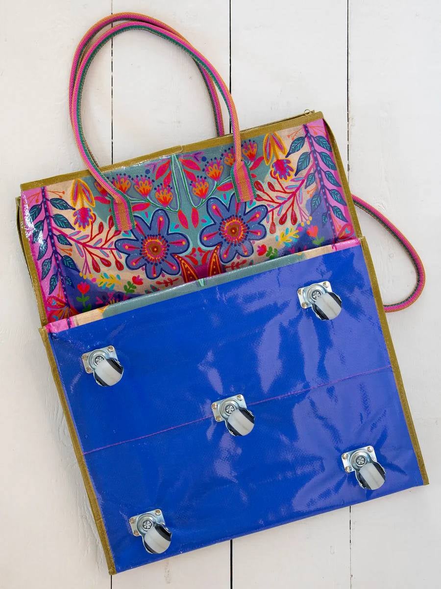 Small rolling tote bag top